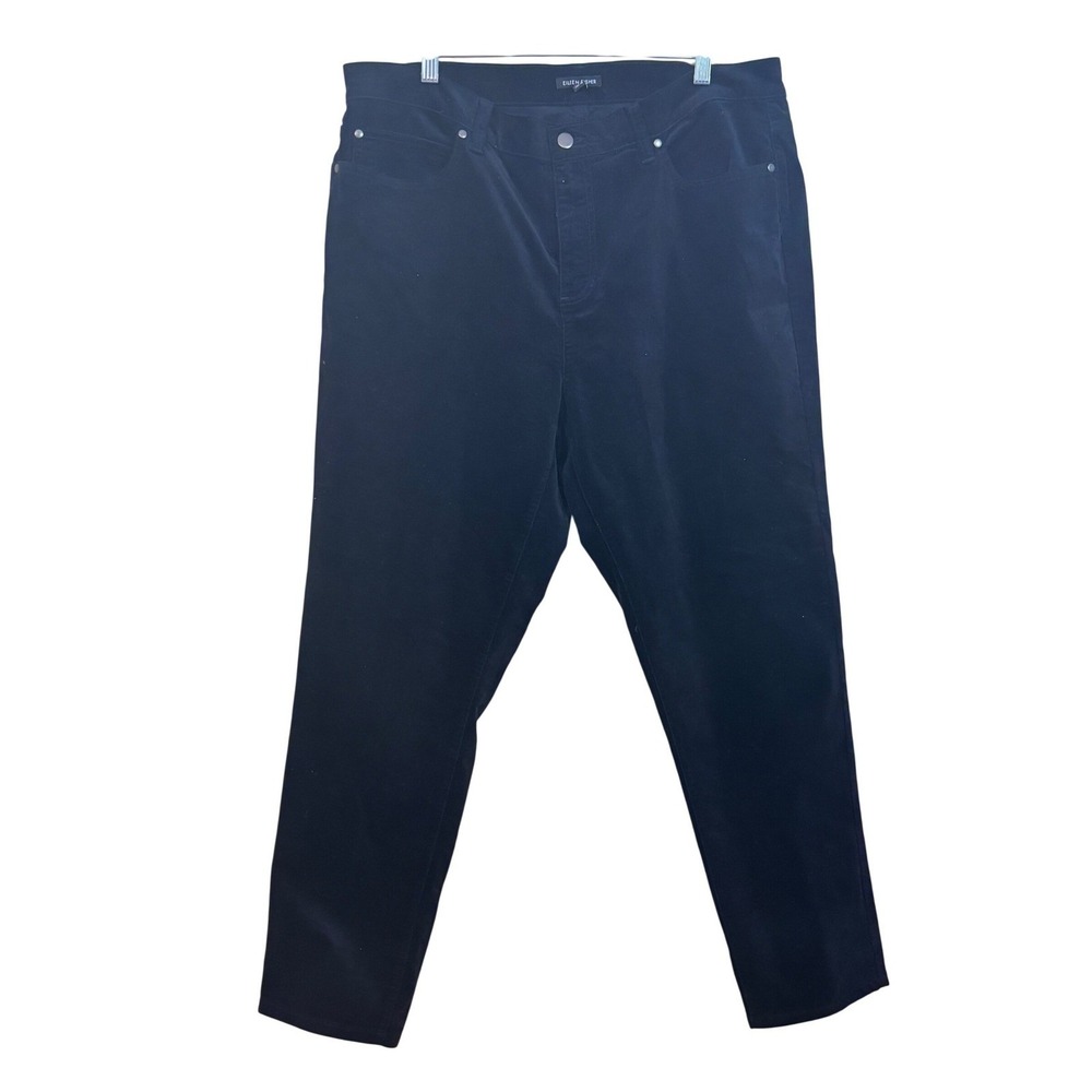 Eileen Fisher XL Brushed Corduroy Slim Straight Jeans Minimalist Quiet Luxury